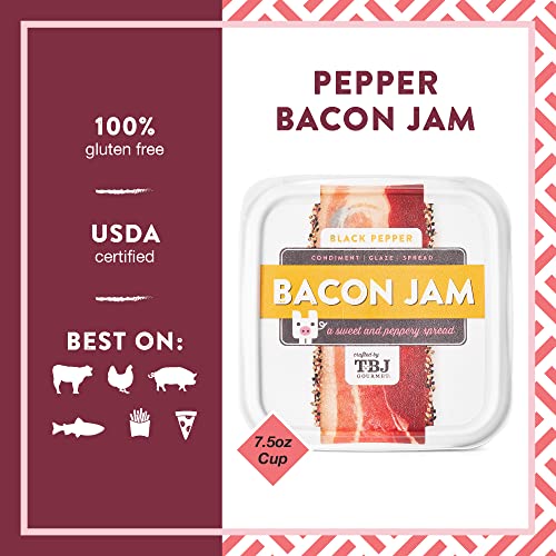 TBJ Gourmet Black Peppercorn Bacon Jam - 7.5-Ounce Cups